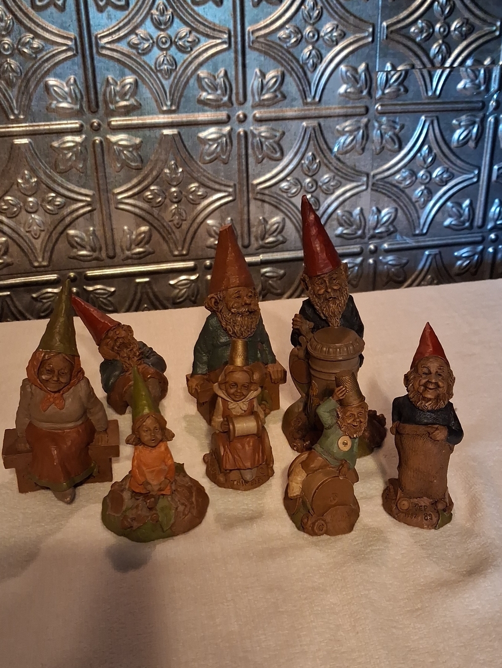 Clarks Rustic Gnome Figurine Set - Red, Green, Brown